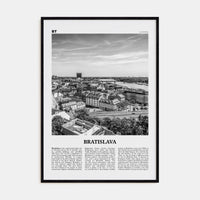 Bratislava Poster Black Wood / 8x12 in Nbourhood Travel B&W Poster