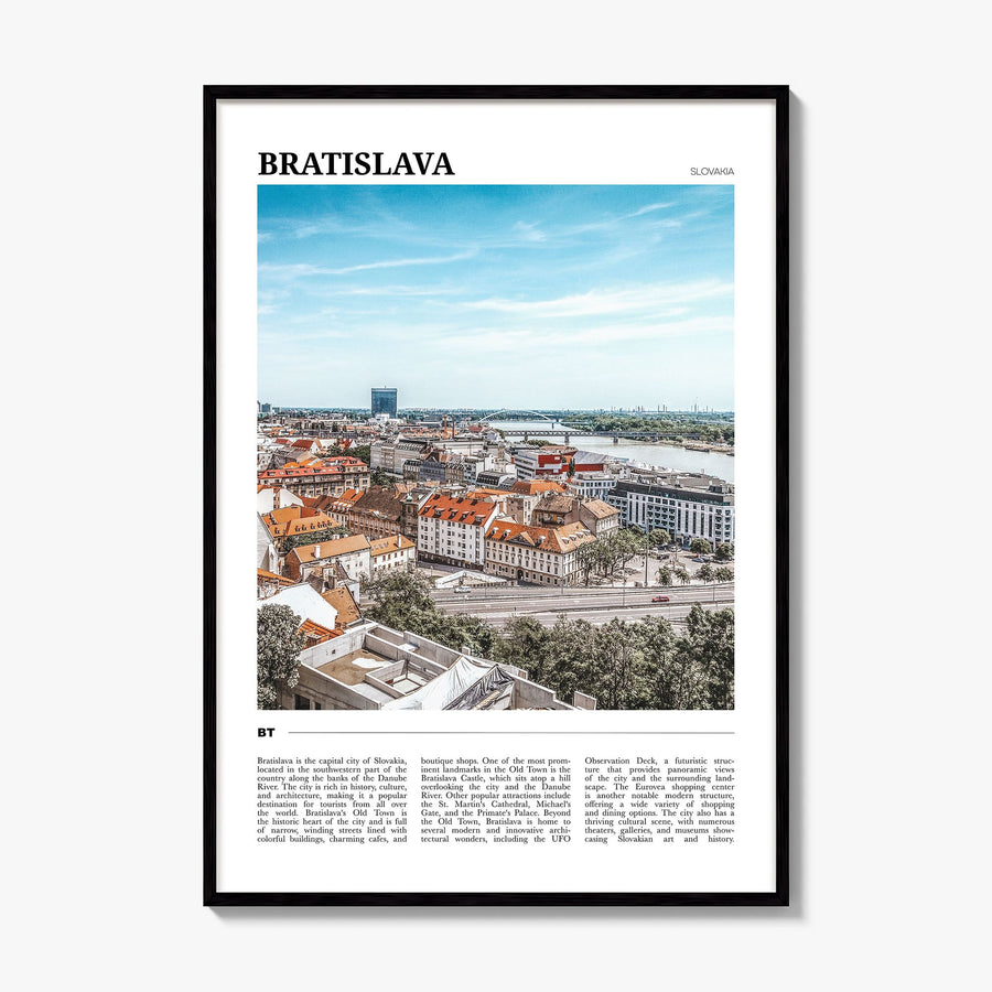 Bratislava Travel Poster, framed poster mockup