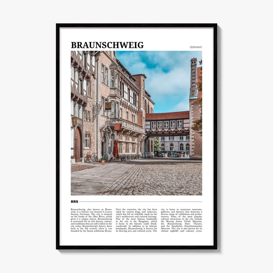 Braunschweig Travel Poster, framed poster mockup