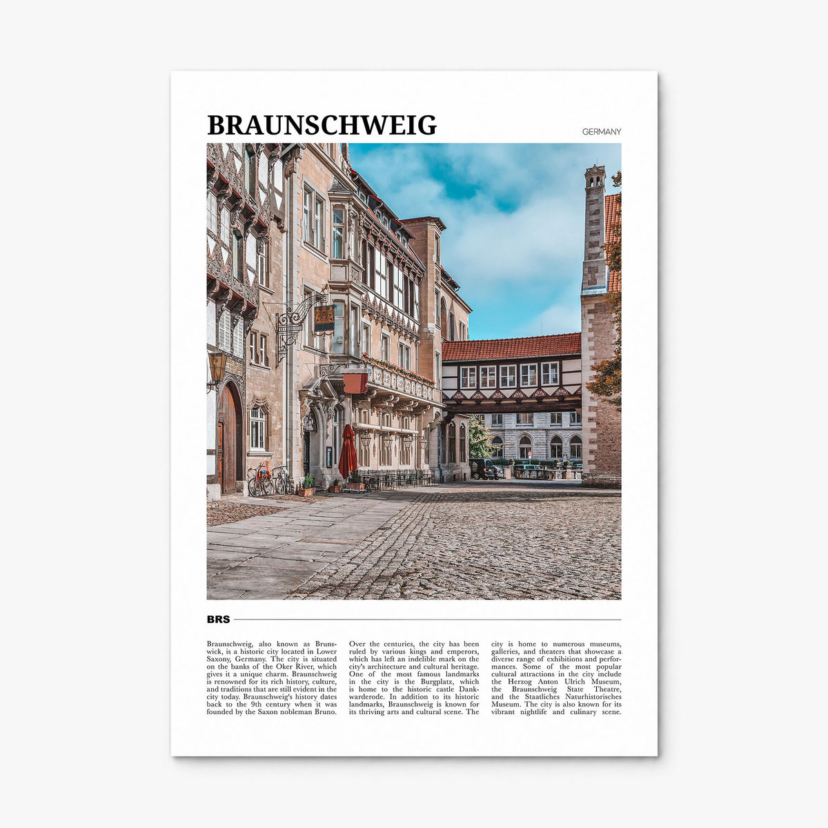 Braunschweig Travel Poster, print only (unframed)