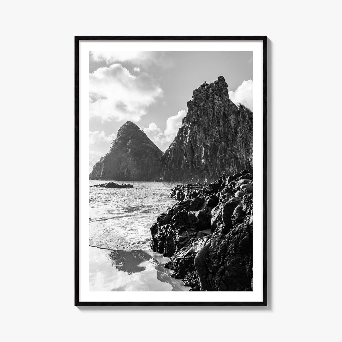 Brazil black & white photo poster of South America – vertical wall art, unframed print shown in interior mockup