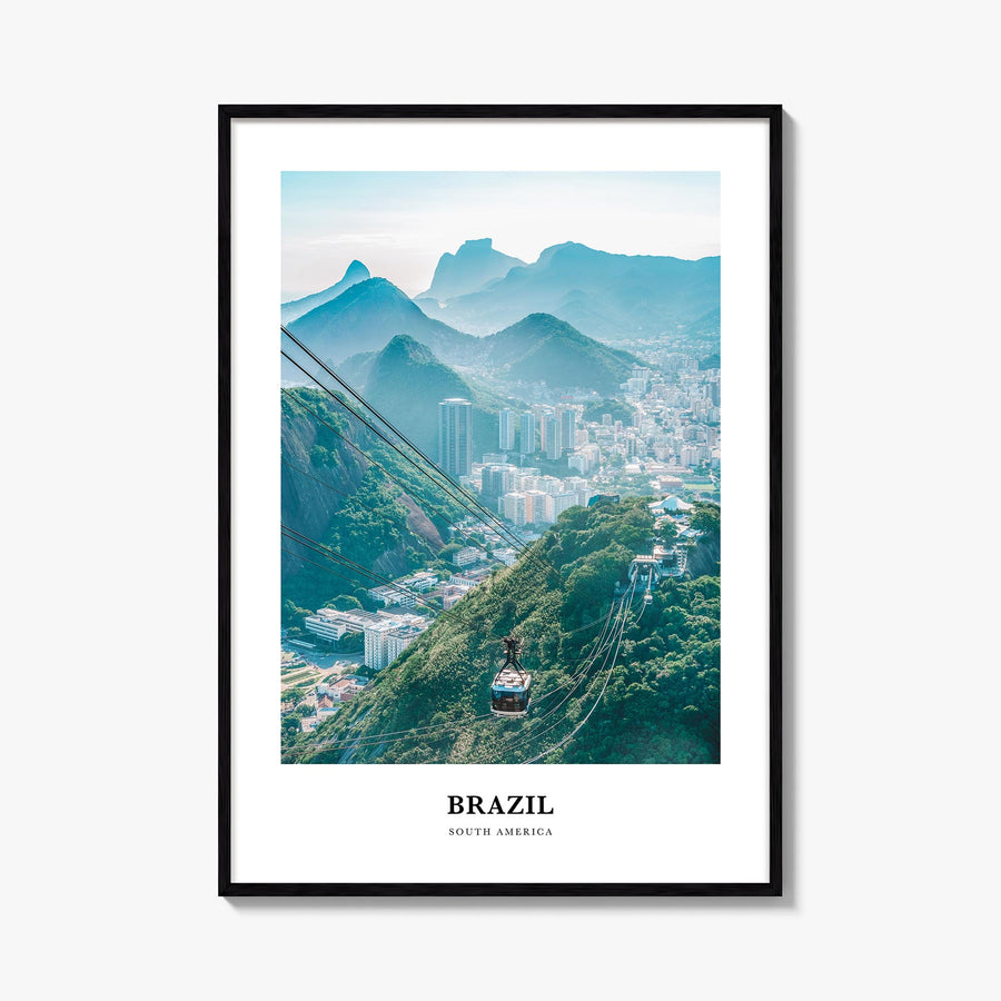 Brazil no. 1 colorful classic poster of South America – vertical wall art, unframed print shown in interior mockup