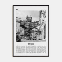 Brazil No 3 Poster Black Wood / 8x12 in Nbourhood Travel B&W Poster