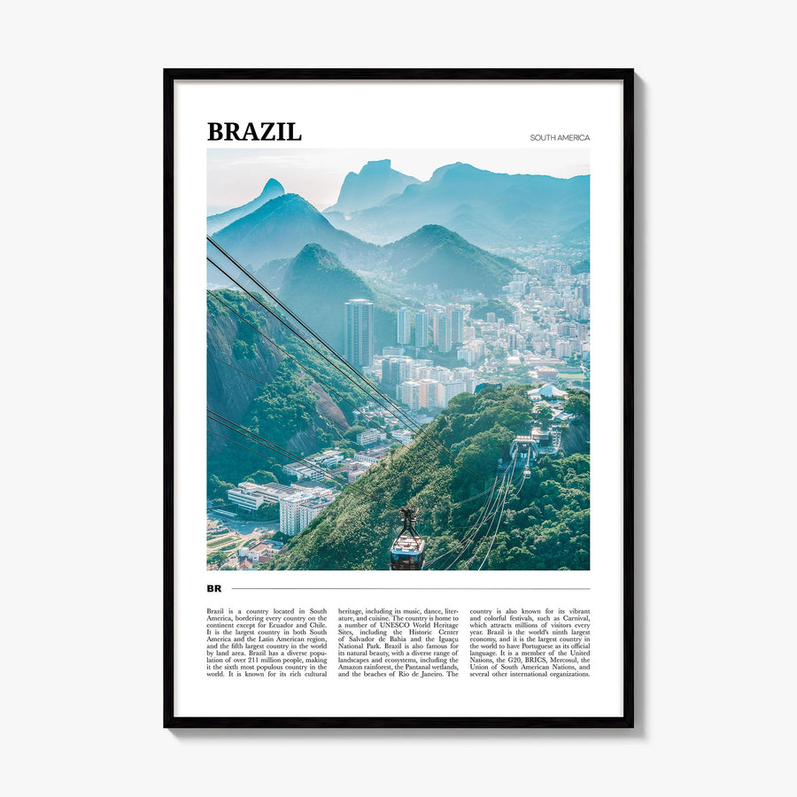 Brazil Travel No 1 Poster, framed poster mockup