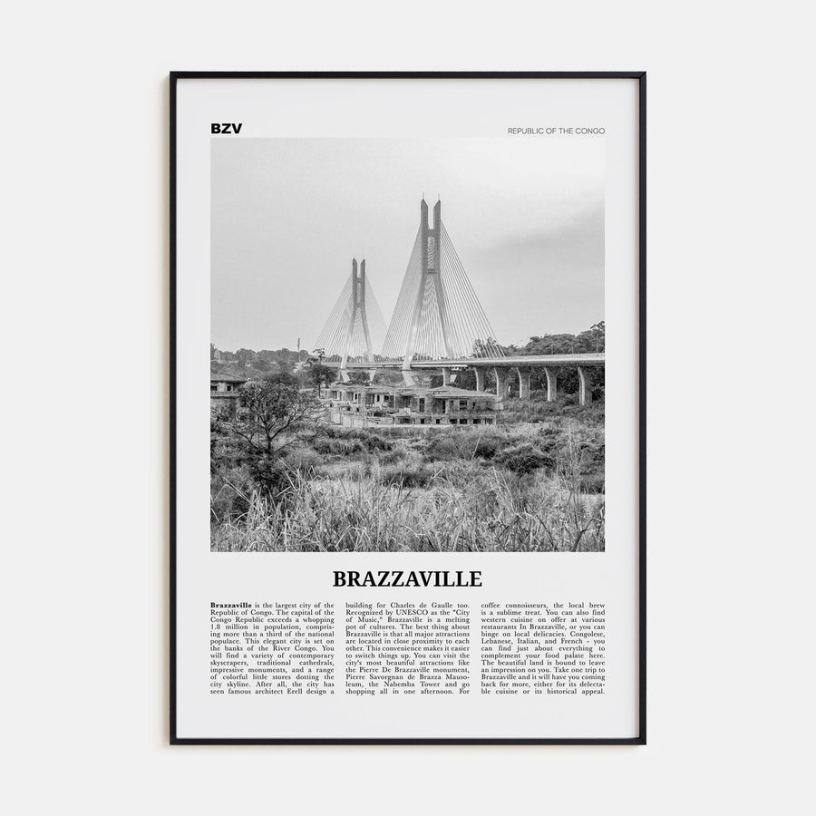 Brazzaville Poster None / 8x12 in Nbourhood Travel B&W Poster