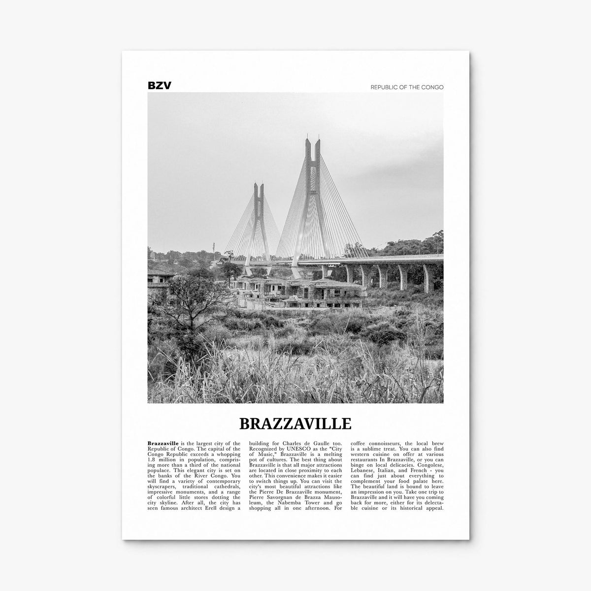 Brazzaville Newspaper Poster, print only (unframed)