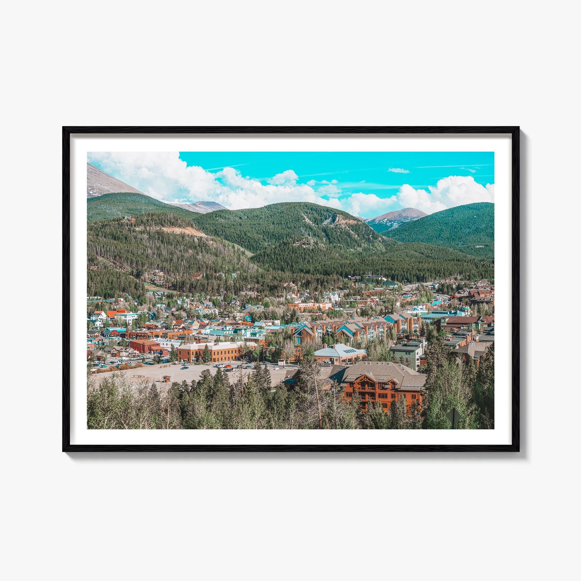 Breckenridge colorful photo poster of Colorado, USA – horizontal wall art, unframed print shown in interior mockup