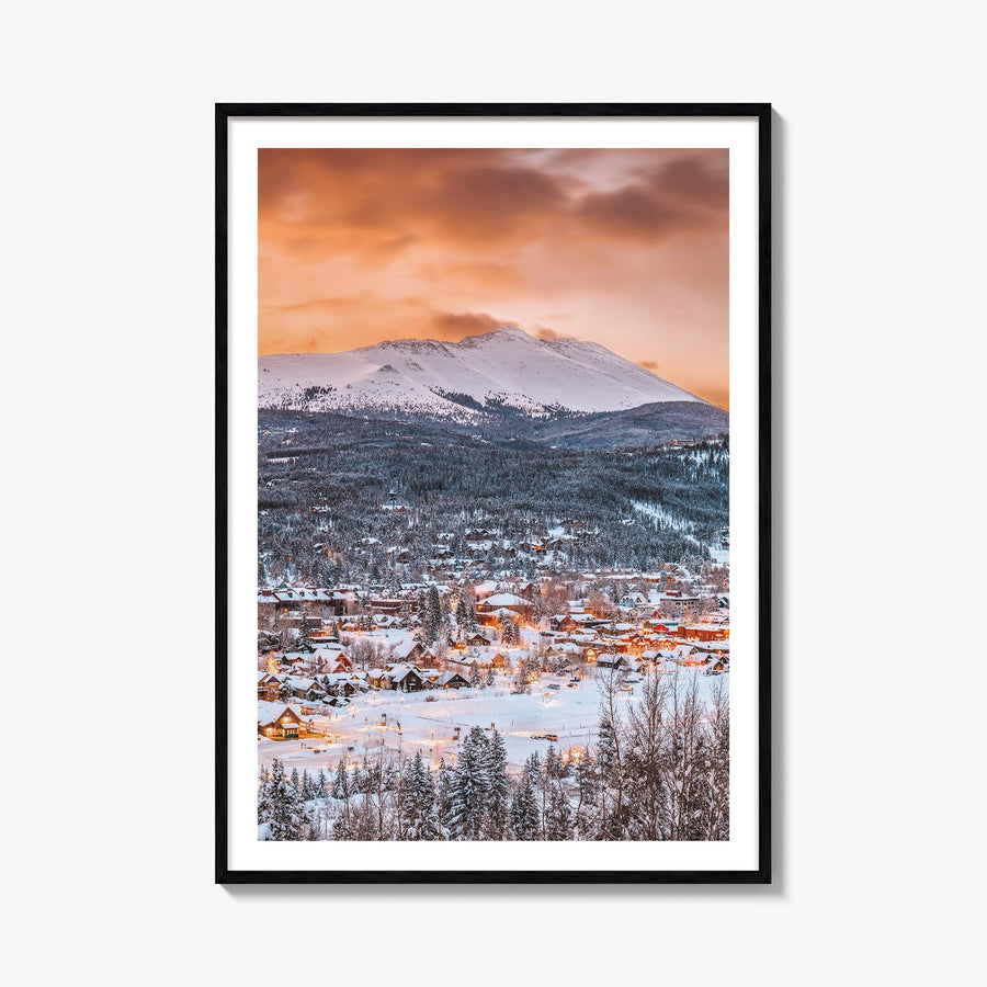 Breckenridge colorful photo poster of Colorado, USA – vertical wall art, unframed print shown in interior mockup