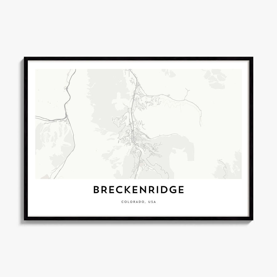 Breckenridge Map Poster, framed poster mockup