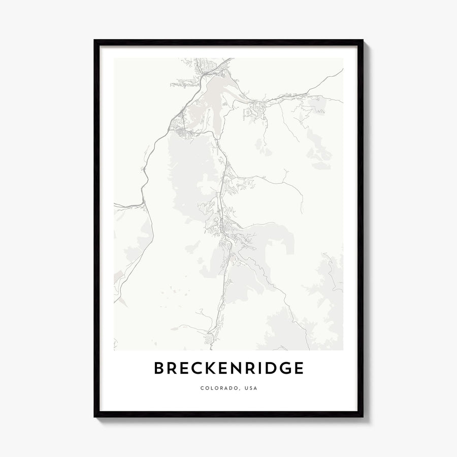 Breckenridge Map Poster, framed poster mockup