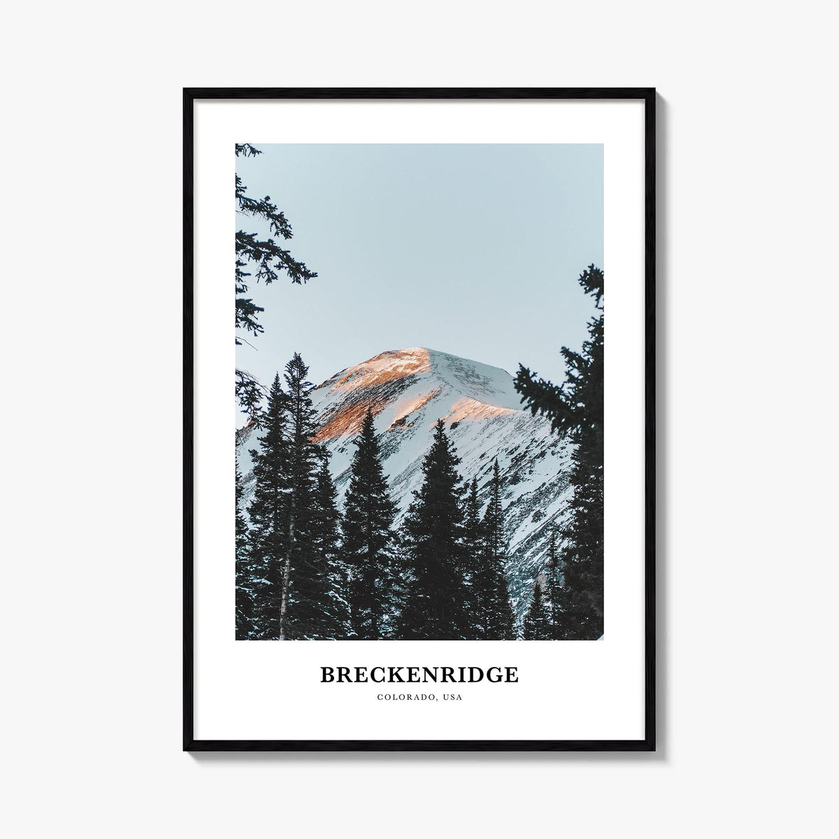 Breckenridge no. 1 colorful classic poster of Colorado, USA – vertical wall art, unframed print shown in interior mockup