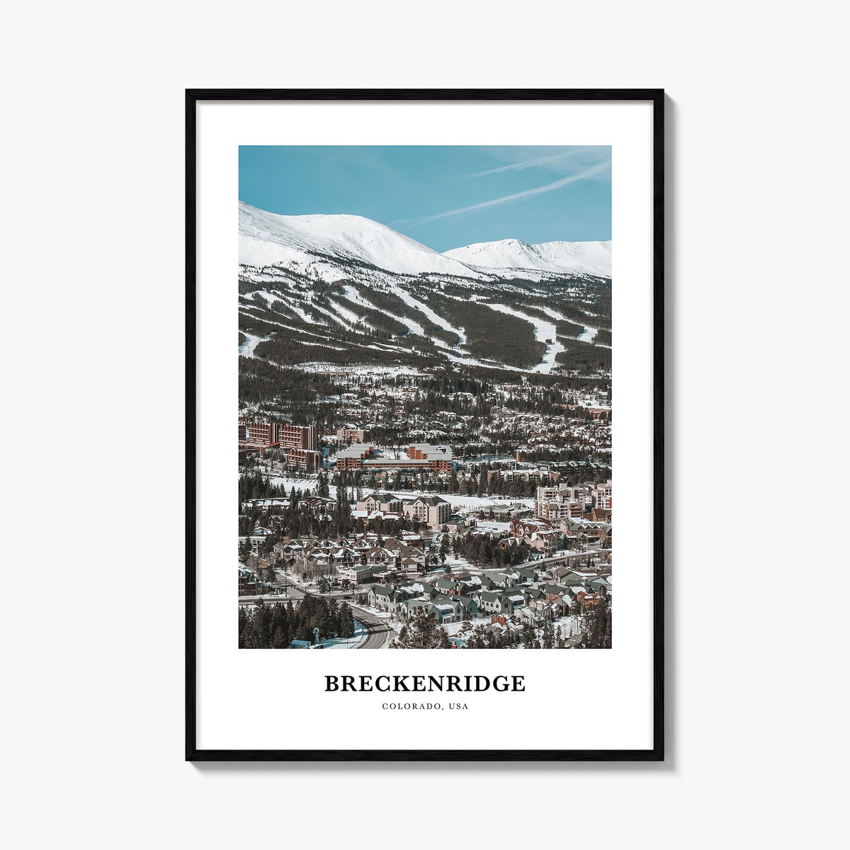 Breckenridge no. 2 colorful classic poster of Colorado, USA – vertical wall art, unframed print shown in interior mockup