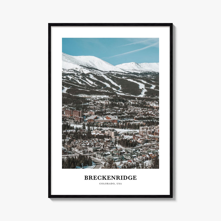 Breckenridge no. 2 colorful classic poster of Colorado, USA – vertical wall art, unframed print shown in interior mockup