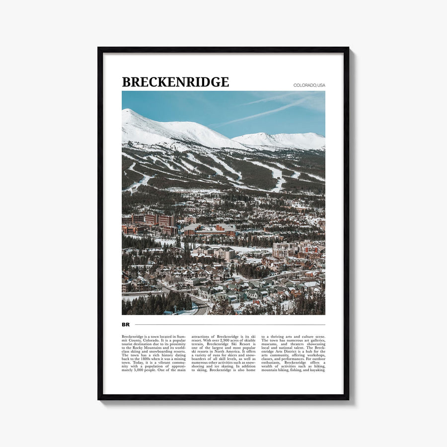 Breckenridge no. 2 colorful travel poster of Colorado, USA – vertical wall art, unframed print shown in interior mockup