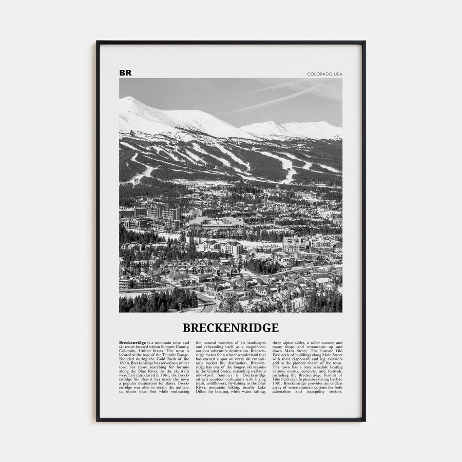 Breckenridge Poster None / 8x12 in Nbourhood Travel B&W Poster