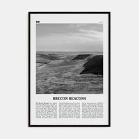 Brecon Beacons Poster Black Wood / 8x12 in Nbourhood Travel B&W Poster