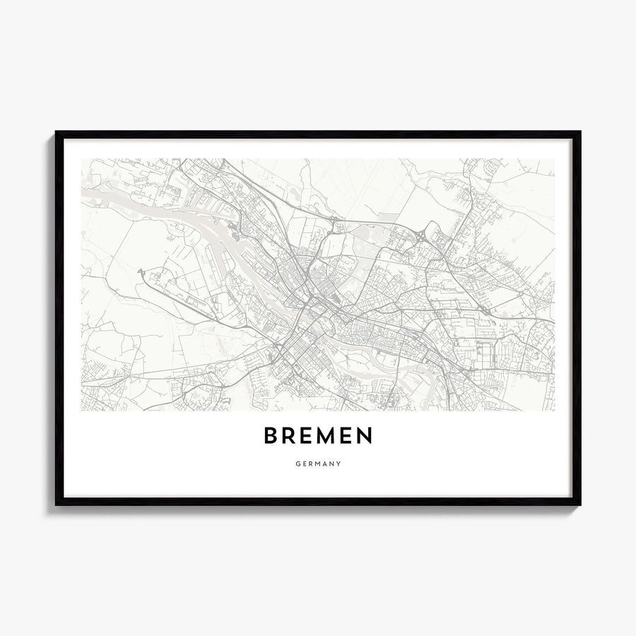Bremen Map Poster, framed poster mockup