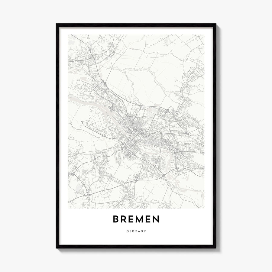 Bremen Map Poster, framed poster mockup