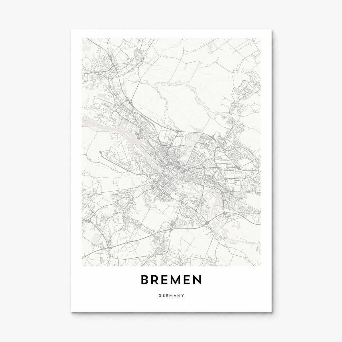 Bremen Map Poster, print only (unframed)