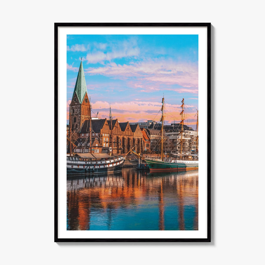 Bremen Photo Poster, framed poster mockup, white border
