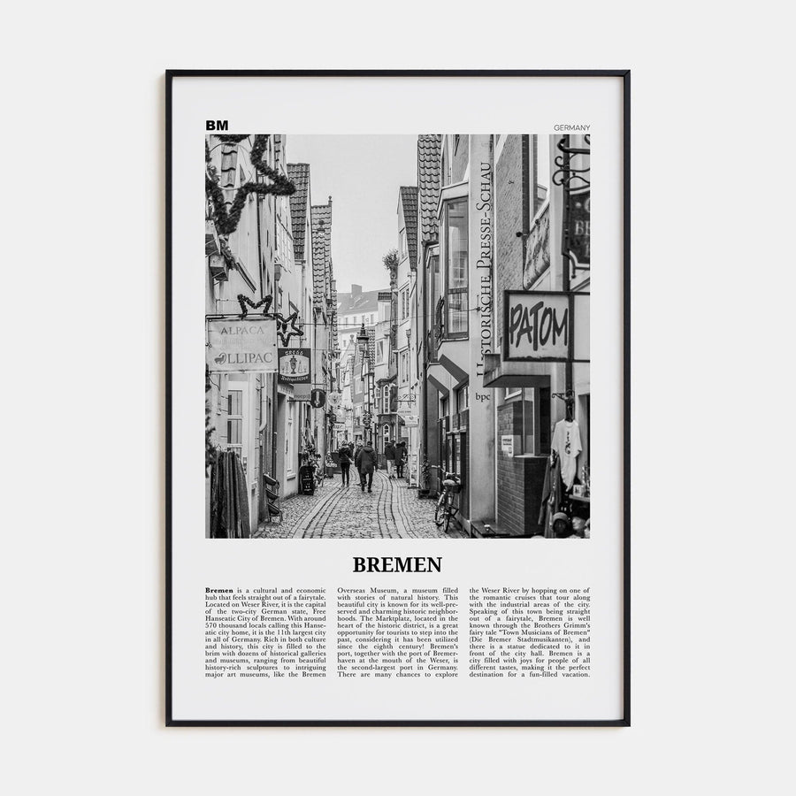 Bremen Poster None / 8x12 in Nbourhood Travel B&W Poster