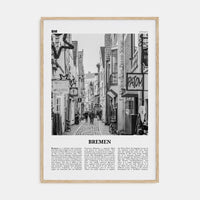 Bremen Poster Natural Wood / 8x12 in Nbourhood Travel B&W Poster