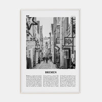 Bremen Poster White Wood / 8x12 in Nbourhood Travel B&W Poster