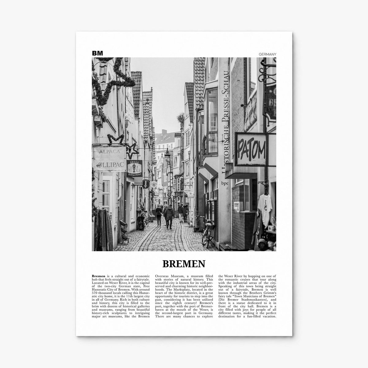 Bremen Newspaper Poster, print only (unframed)