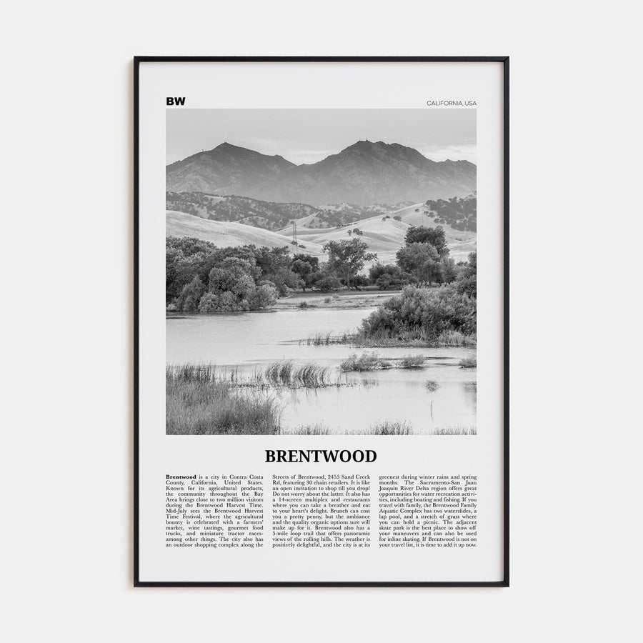 Brentwood Poster None / 8x12 in Nbourhood Travel B&W Poster