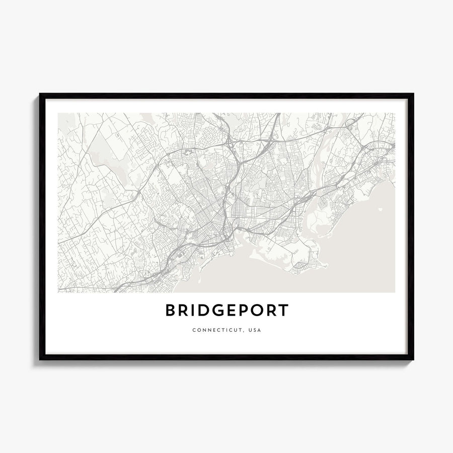 Bridgeport Map Poster, framed poster mockup