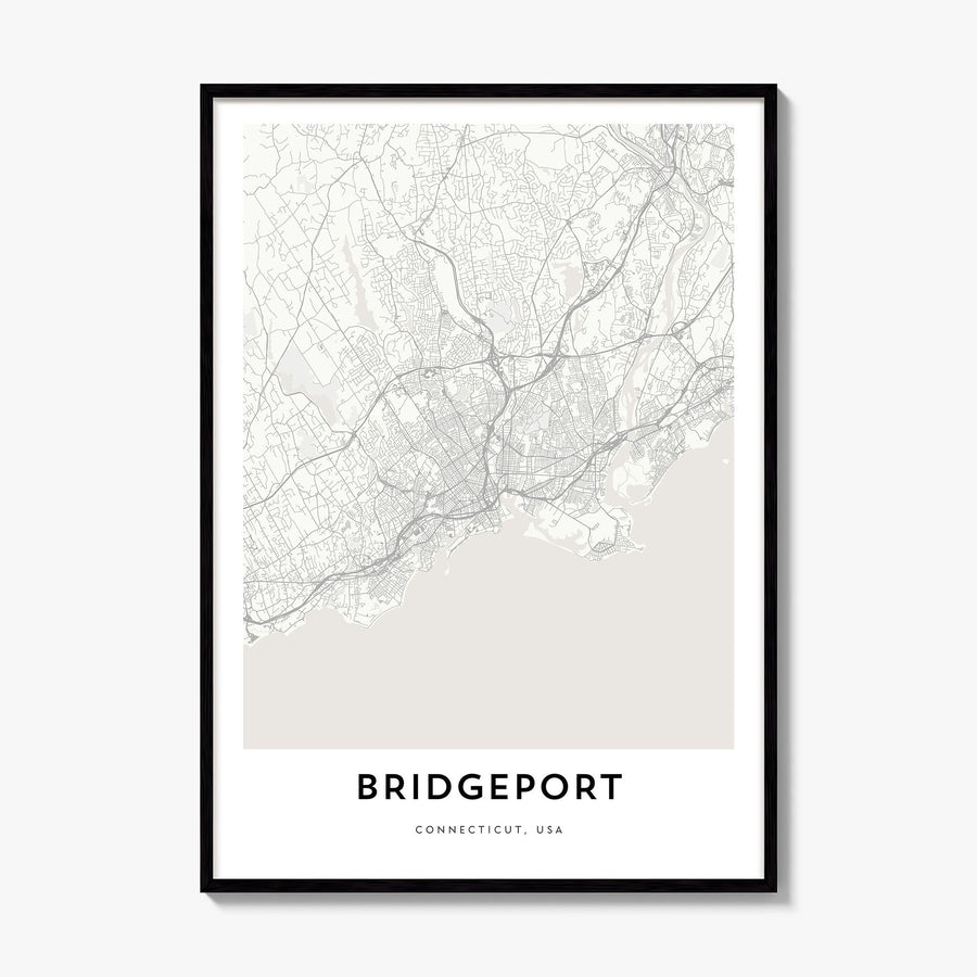 Bridgeport Map Poster, framed poster mockup