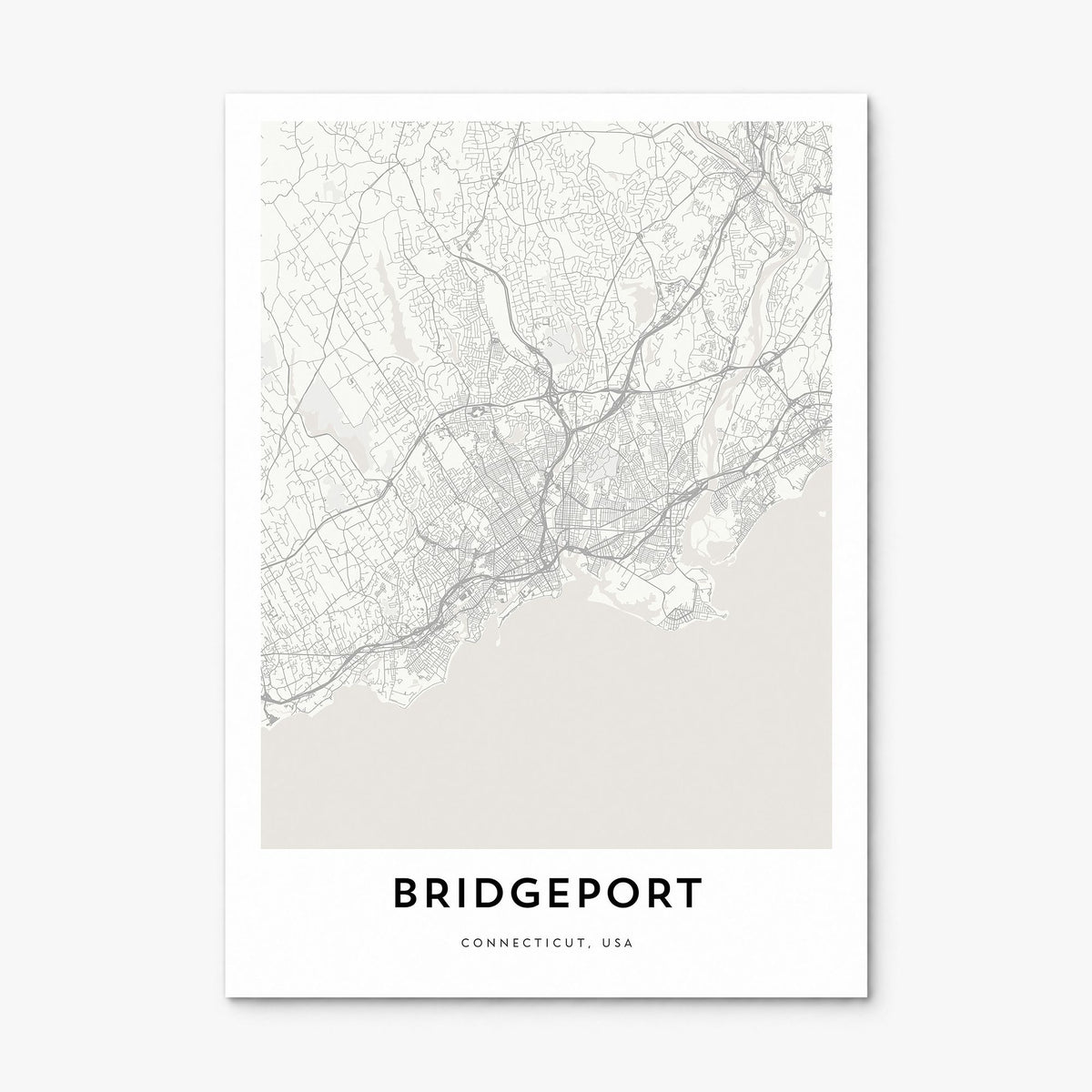 Bridgeport Map Poster, print only (unframed)