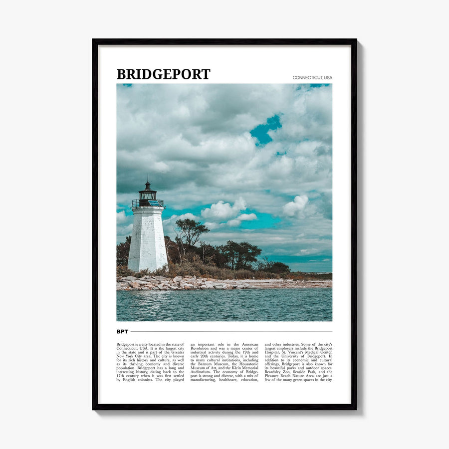 Bridgeport Travel Poster, framed poster mockup