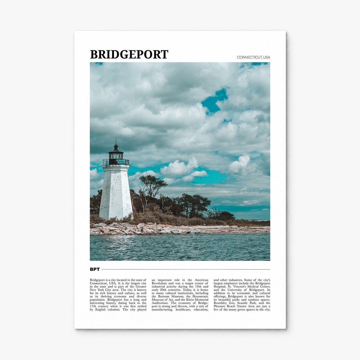 Bridgeport Travel Poster, print only (unframed)