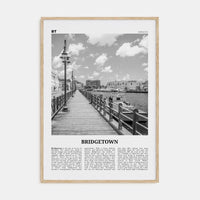 Bridgetown Poster Natural Wood / 8x12 in Nbourhood Travel B&W Poster