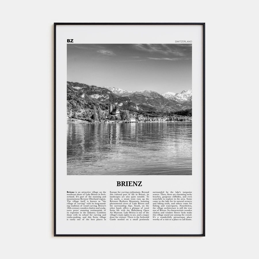 Brienz Poster None / 8x12 in Nbourhood Travel B&W Poster