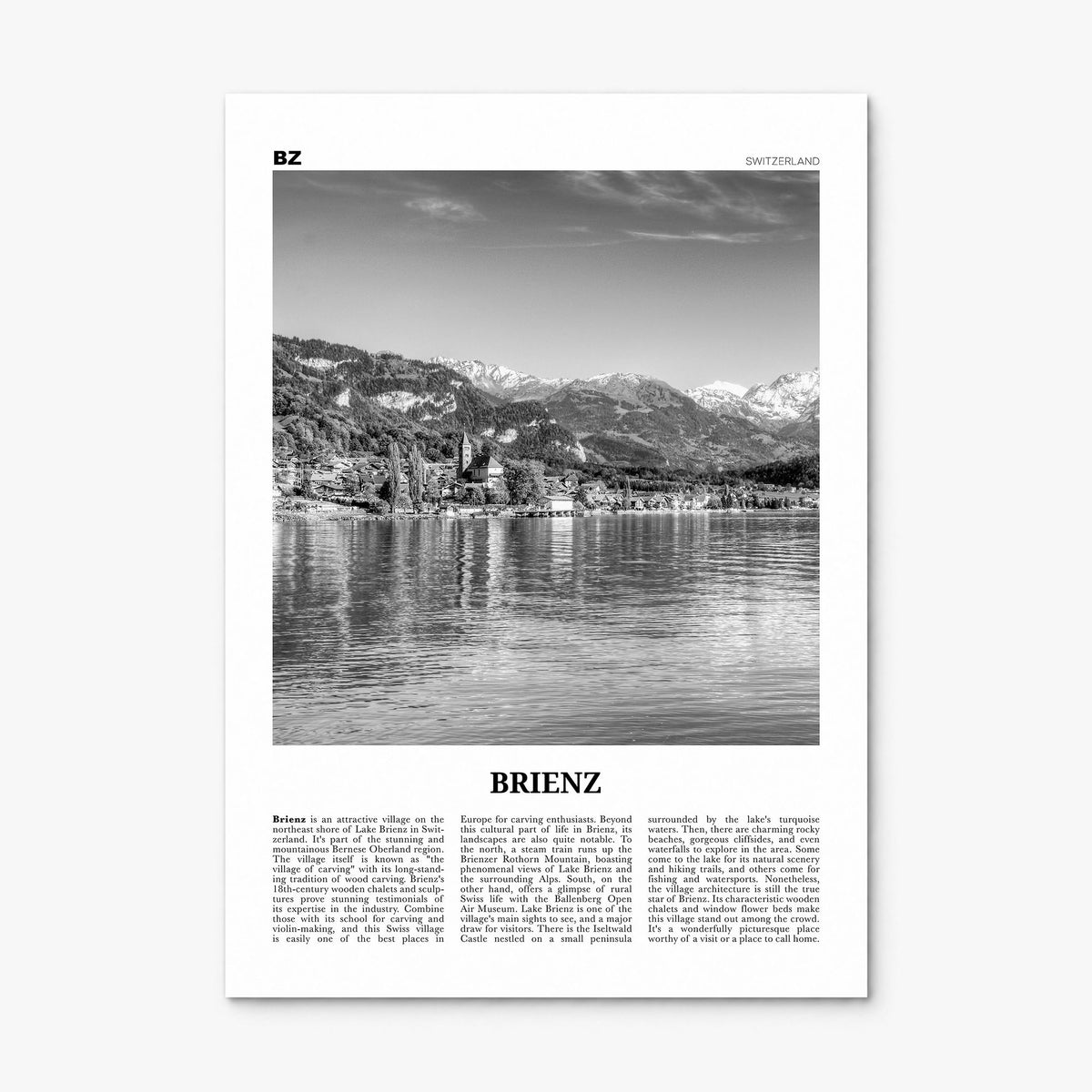 Brienz Newspaper Poster, print only (unframed)