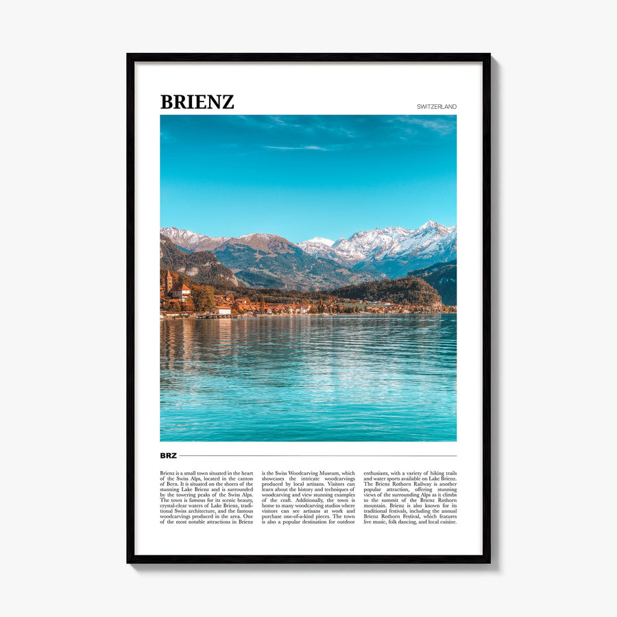 Brienz Travel Poster, framed poster mockup