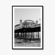Brighton black & white photo poster of England, UK – vertical wall art, unframed print shown in interior mockup