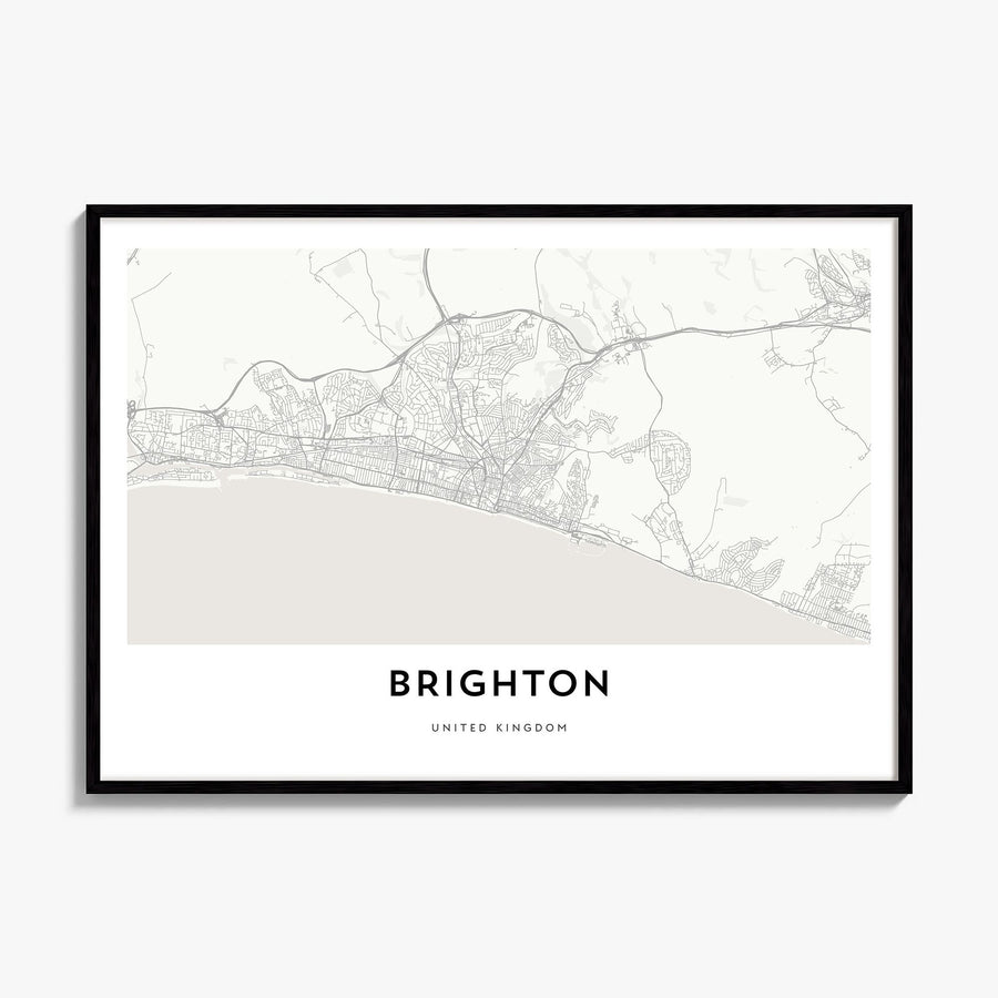 Brighton Map Poster, framed poster mockup