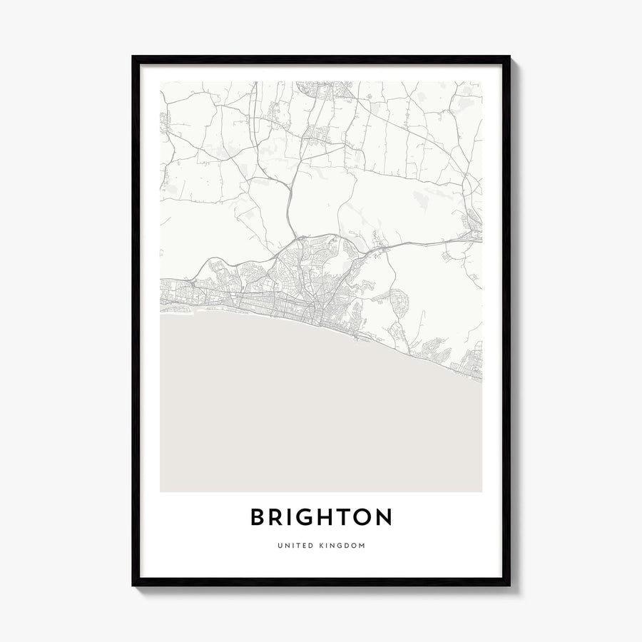 Brighton Map Poster, framed poster mockup