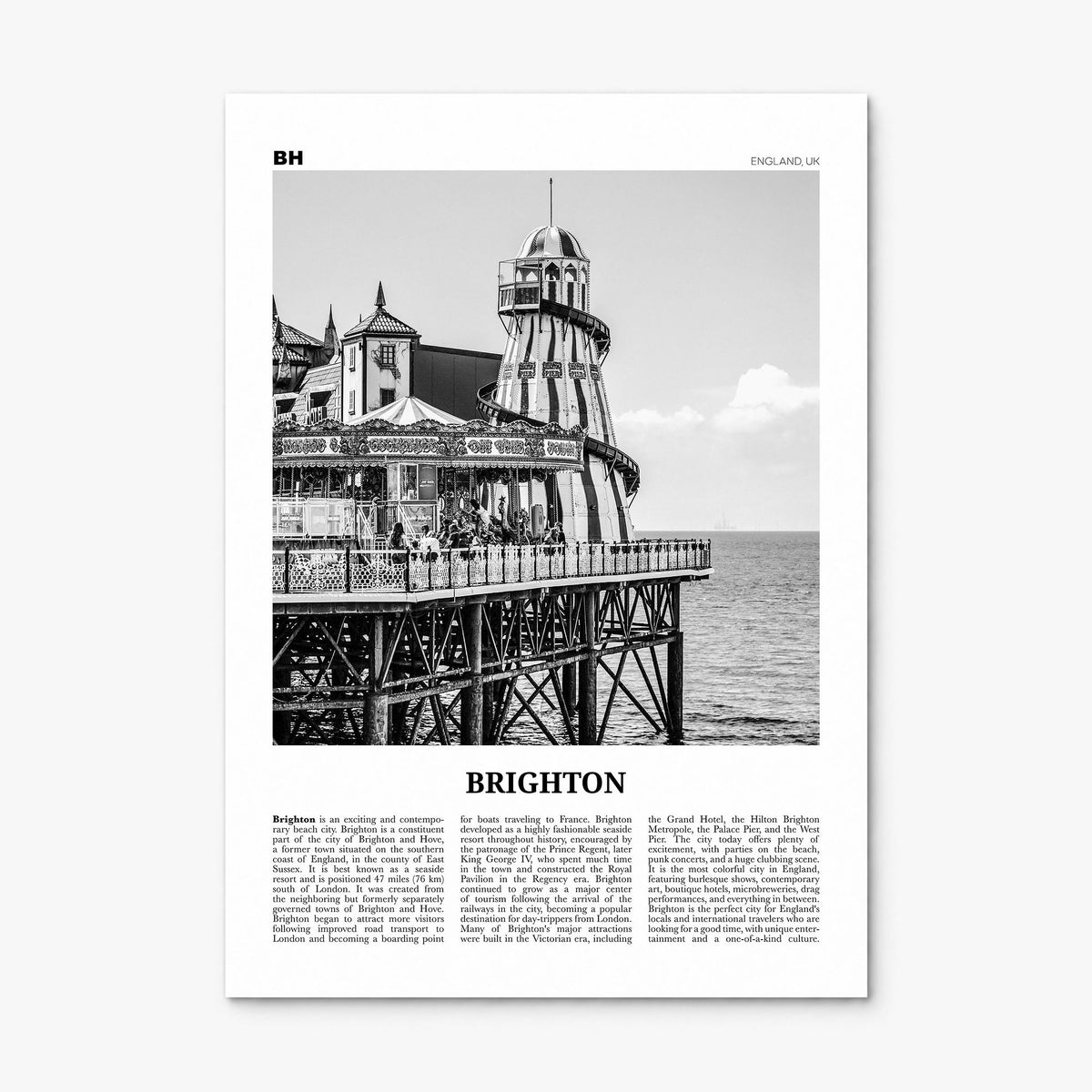 Brighton Newspaper Poster, print only (unframed)
