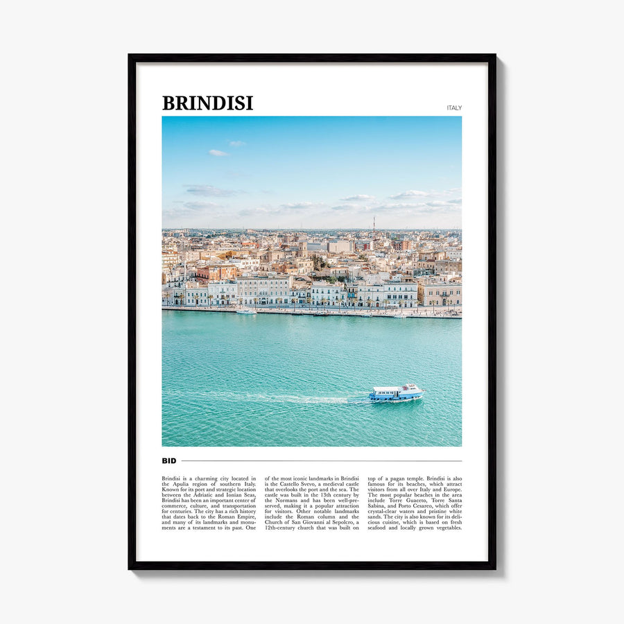 Brindisi Travel Poster, framed poster mockup