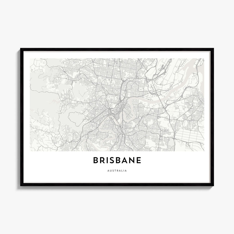 Brisbane Map Poster, framed poster mockup
