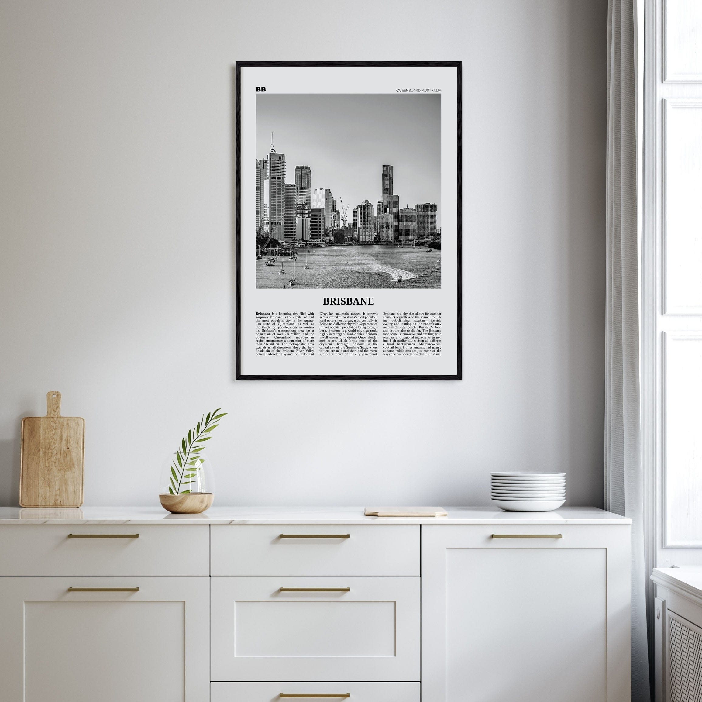 Brisbane No 1 Poster Nbourhood Travel B&W Poster