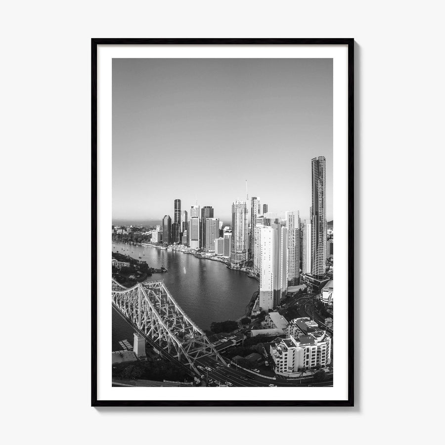 Brisbane Photo No 1 Poster, framed poster mockup, white border
