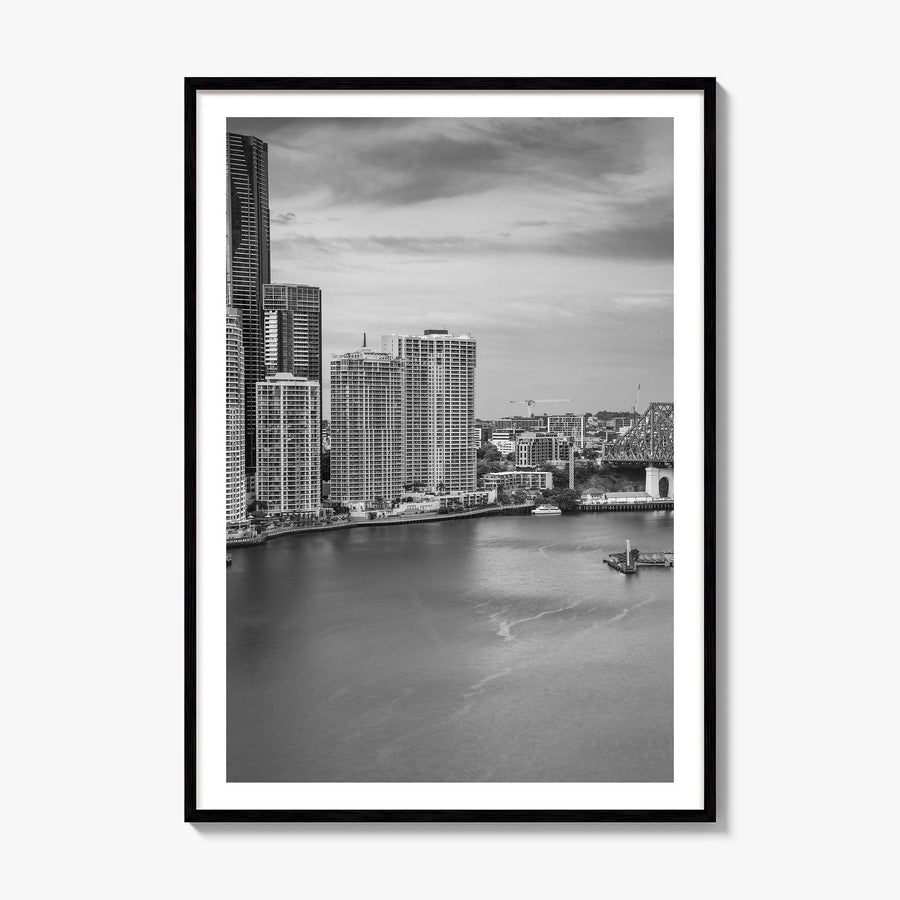 Brisbane Photo No 2 Poster, framed poster mockup, white border