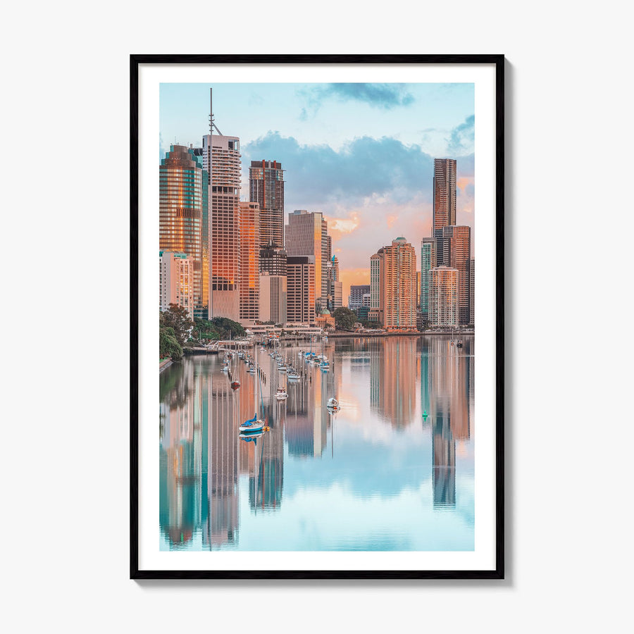 Brisbane Photo Poster, framed poster mockup, white border