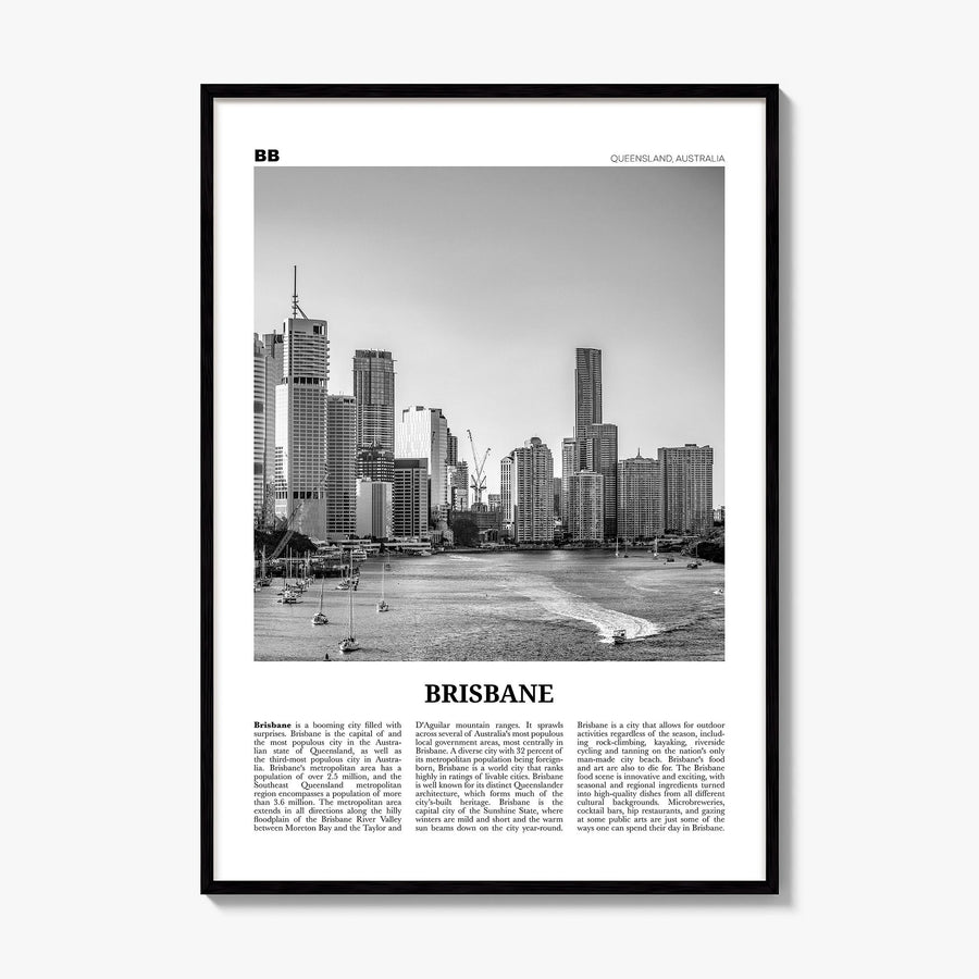 Brisbane Newspaper No 1 Poster, framed poster mockup