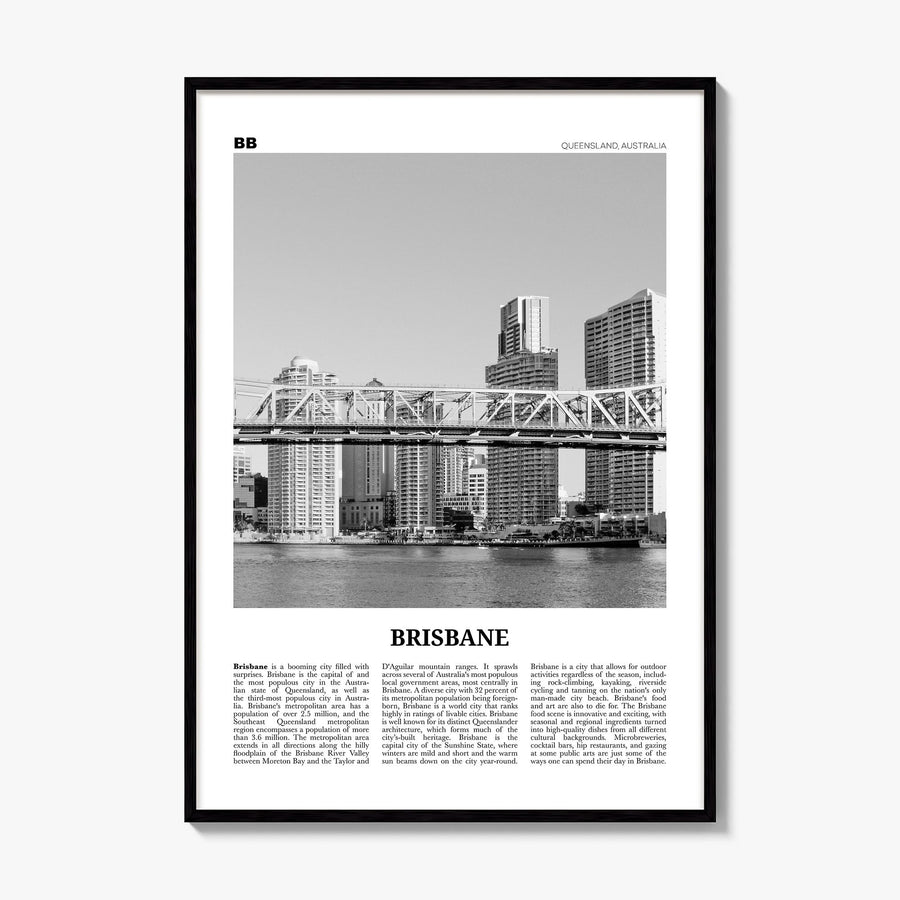 Brisbane Newspaper No 2 Poster, framed poster mockup